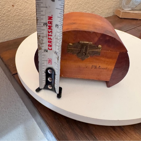 Vintage Wooden Trinket Box with Brass Clasp dollhouse miniature - Picture 6 of 6